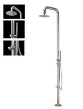 Wayime 91" Separable&Composable Free-Standing Brushed Stainless Steel 304 Rainfall Outdoor Shower with DOE Certificate