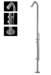 Wayime 91" Separable&Composable Free-Standing Brushed Stainless Steel 304 Spary Outdoor Shower with DOE Certificate