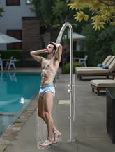 Wayime 91" Separable&Composable Free-Standing Brushed Stainless Steel 304 Spary Outdoor Shower with DOE Certificate