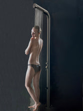 Wayime 87"Separable&Composable Free-standing Matte Black-Grey Stainless Steel 304 Rainfal Outdoor Shower