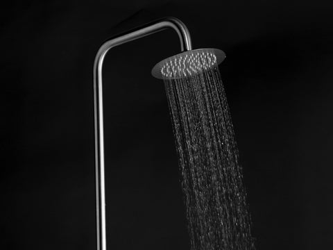 Wayime 87" Separable&Composable Free-Standing Brushed Stainless Steel 304 Rainfall Outdoor Shower with DOE Certificate