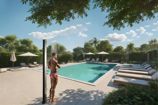 Wayime 85" Free-Standing Brushed Stainless Steel&Aluminum Tank Composed Outdoor Solar Shower(Only Available for USA)