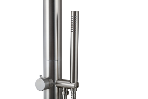 Wayime 91" Separable&Composable Free-Standing Brushed Stainless Steel 304 Rainfall Outdoor Shower with DOE Certificate