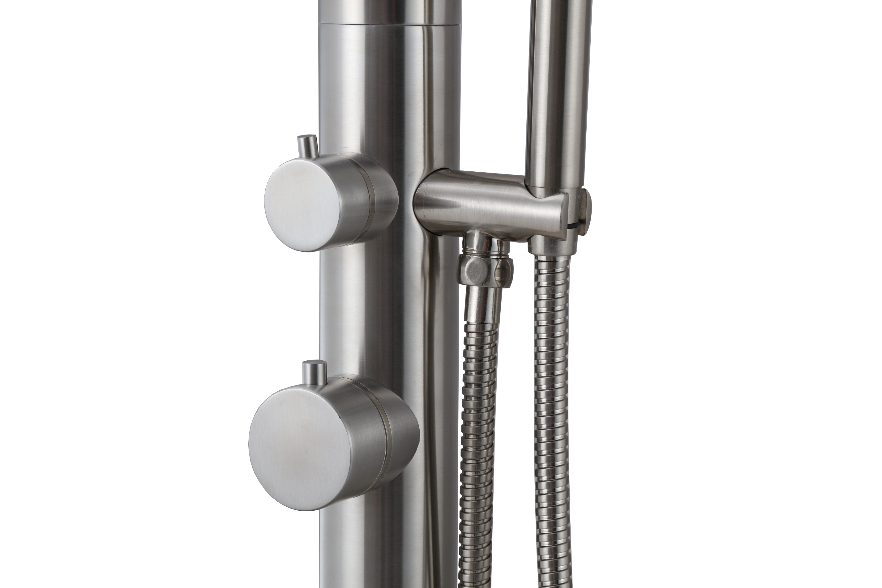 Wayime 91" Separable&Composable Free-Standing Brushed Stainless Steel 304 Rainfall Outdoor Shower with DOE Certificate