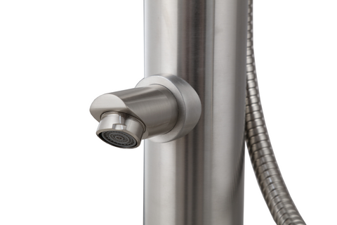 Wayime 91" Separable&Composable Free-Standing Brushed Stainless Steel 304 Rainfall Outdoor Shower with DOE Certificate