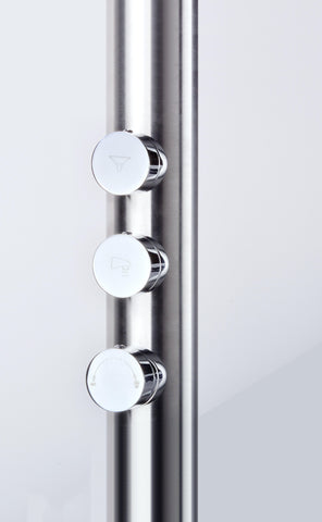 Wayime 85" Separable&Composable Free-Standing Brushed Stainless Steel 304 Waterfall Outdoor Shower with DOE Certificate