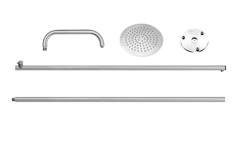 Wayime 87" Separable&Composable Free-Standing Brushed Stainless Steel 304 Rainfall Outdoor Shower