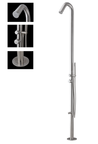 Wayime 91" Separable&Composable Free-Standing Brushed Stainless Steel 304 Spary Outdoor Shower