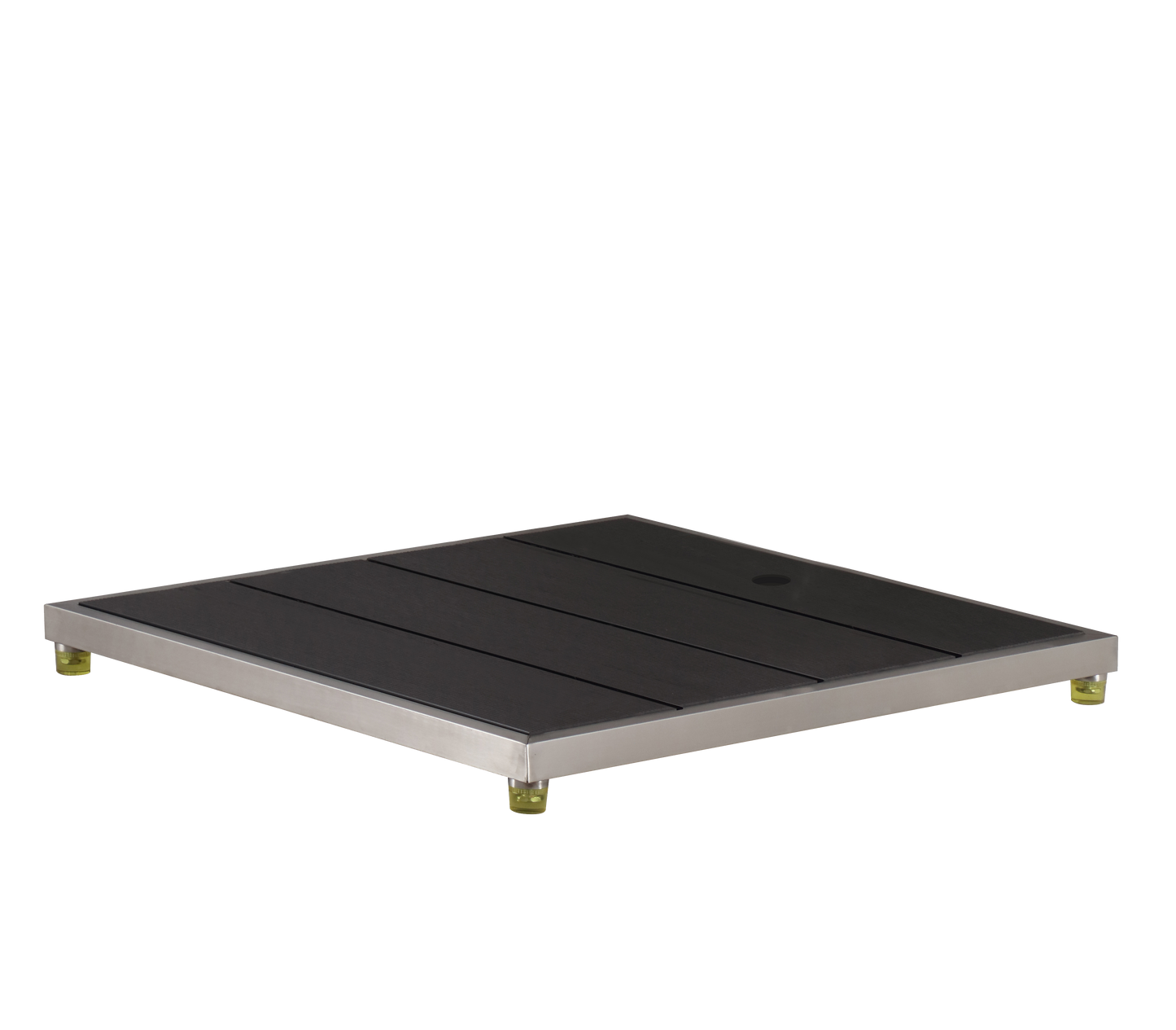 33 * 30" Plastic Wood with Stainless Steel Frame Dark Grey Base Make Outdoor Shower Movable&Install Outdoor Shower Without Call Plumber