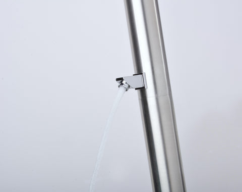 Wayime 85" Separable&Composable Free-Standing Brushed Stainless Steel 304 Waterfall Outdoor Shower with DOE Certificate