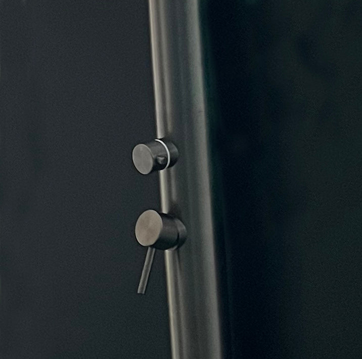 Wayime 87"Separable&Composable Free-standing Matte Black-Grey Stainless Steel 304 Rainfal Outdoor Shower