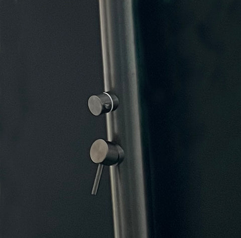 Wayime 87"Separable&Composable Free-standing Matte Black-Grey Stainless Steel 304 Rainfal Outdoor Shower