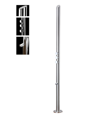 Wayime 85" Separable&Composable Free-Standing Brushed Stainless Steel 304 Waterfall Outdoor Shower