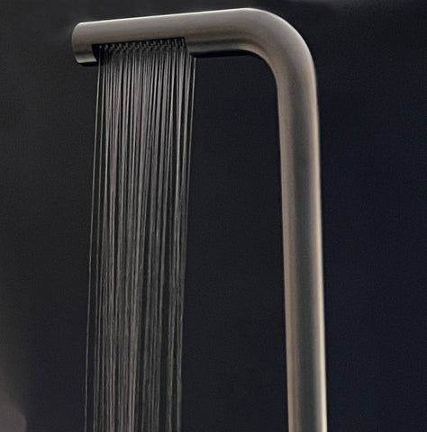 Wayime 87"Separable&Composable Free-standing Matte Black-Grey Stainless Steel 304 Rainfal Outdoor Shower